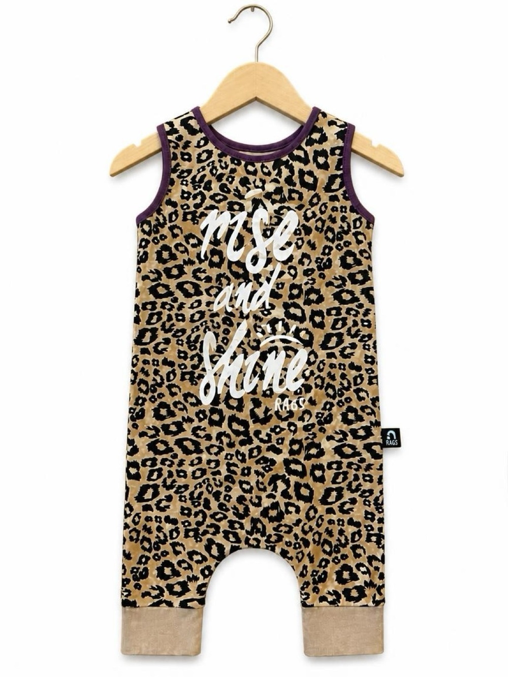 RAGS 2T Rise & Shine Leopard Tank Romper Modal Supima Cotton USA